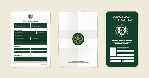 Portugal citizenship law official documents illustration